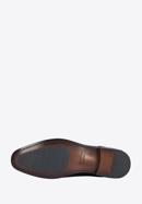 Férfi bőr derby cipő fonott mintás orrall, fekete, 95-M-505-1-42, Fénykép 6