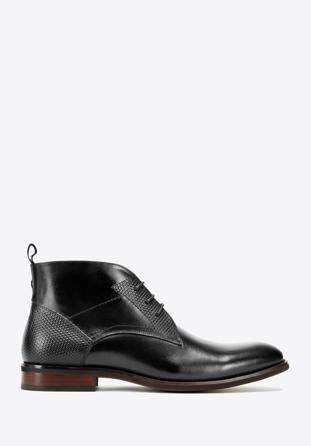 Férfi bőr fűzős cipő, fekete, 97-M-505-1-42, Fénykép 1
