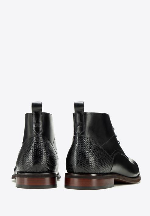 Férfi bőr fűzős cipő, fekete, 97-M-505-4-44, Fénykép 4