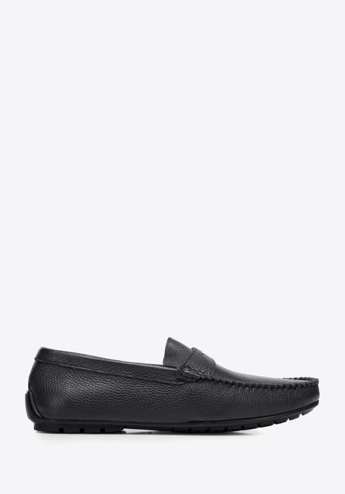 Férfi bőr mokaszin cipő, fekete, 94-M-903-1-42, Fénykép 1