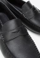 Férfi bőr mokaszin cipő, fekete, 94-M-903-N-42, Fénykép 6
