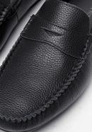 Férfi bőr mokaszin cipő, fekete, 94-M-903-N-42, Fénykép 8
