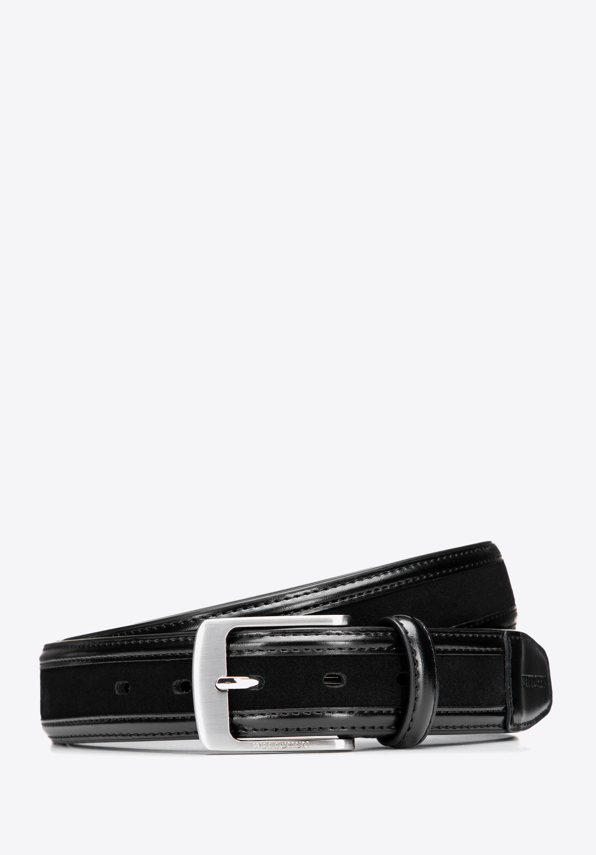 Férfi bőr öv két textúrával, fekete, 101-8M-216-1-M, Fénykép 1