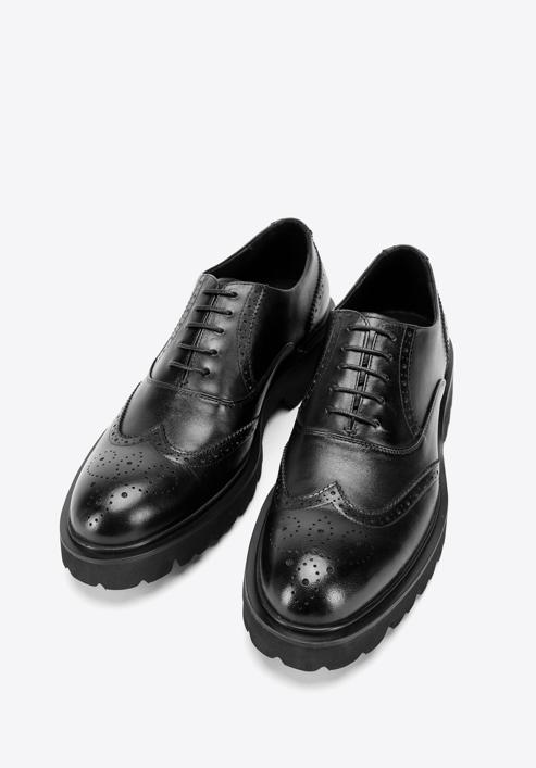 Férfi bőr Oxford cipő, fekete, 97-M-515-1-45, Fénykép 2
