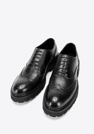 Férfi bőr Oxford cipő, fekete, 97-M-515-1-43, Fénykép 1