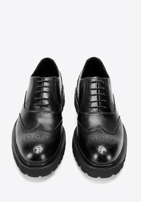 Férfi bőr Oxford cipő, fekete, 97-M-515-1-45, Fénykép 3