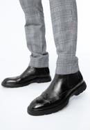 Férfi bőr platform Chelsea csizma, fekete, 97-M-512-1-45, Fénykép 15