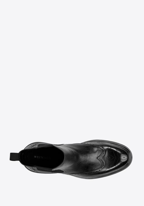 Férfi bőr platform Chelsea csizma, fekete, 97-M-512-1-45, Fénykép 5