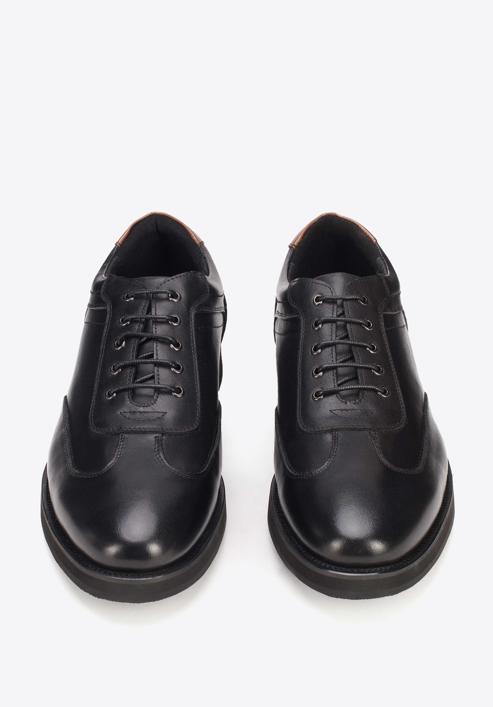 Férfi bőr sportcipő elegáns megjelenéssel, fekete, 93-M-506-1-40, Fénykép 3