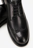 Férfi bőrcipő dekoratív perforációval, fekete, 98-M-713-1-39, Fénykép 7