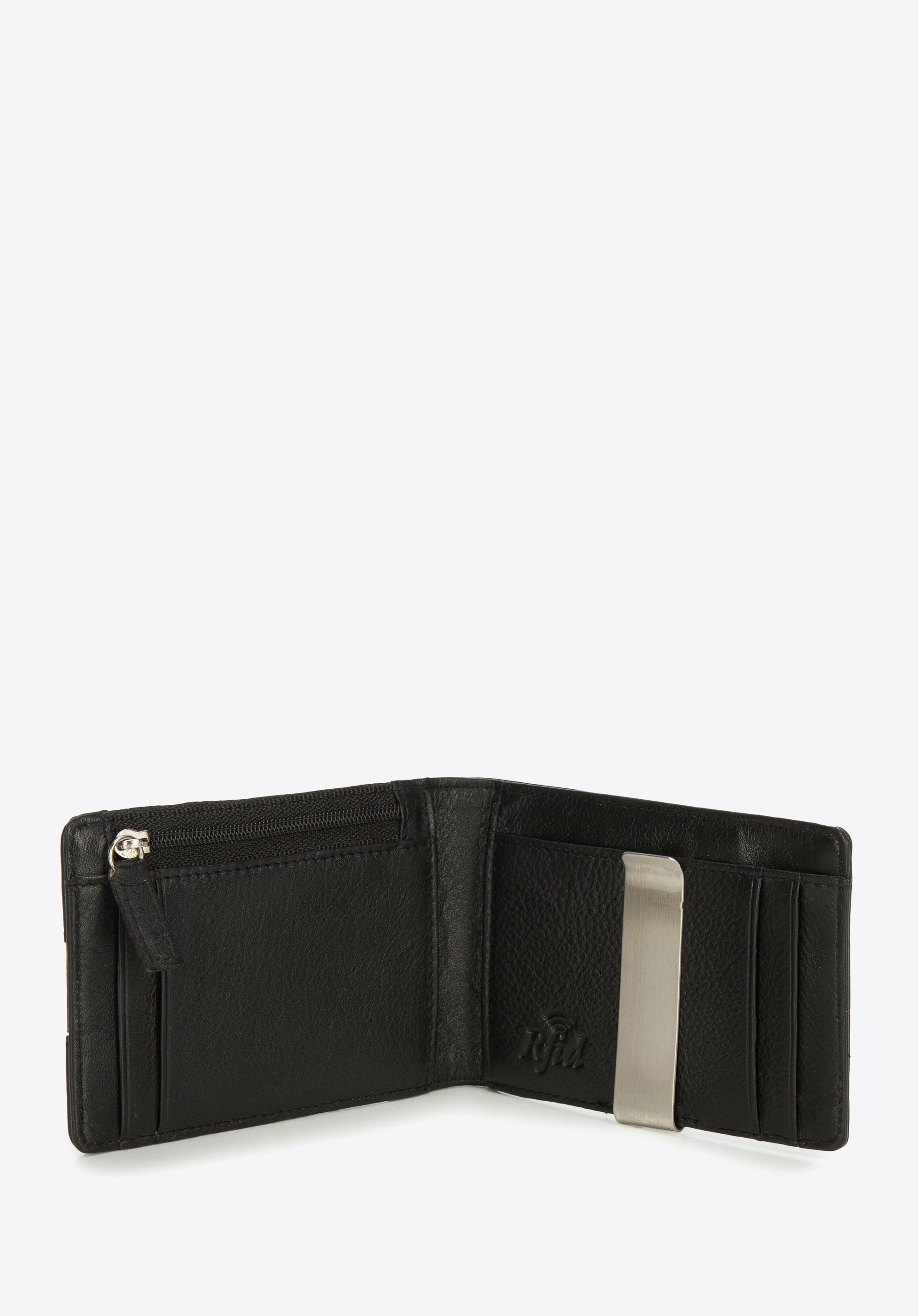 Férfi bőr pénztárca klipsszel, fekete, 26-1-004-1, Fénykép 1