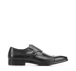 Elegáns férfi bőrcipő csattal, fekete, 94-M-513-1-43, Fénykép 1