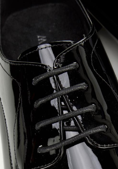 Férfi derby szabású fényes lakkbőr cipő, fekete, 98-M-704-1L-40, Fénykép 7