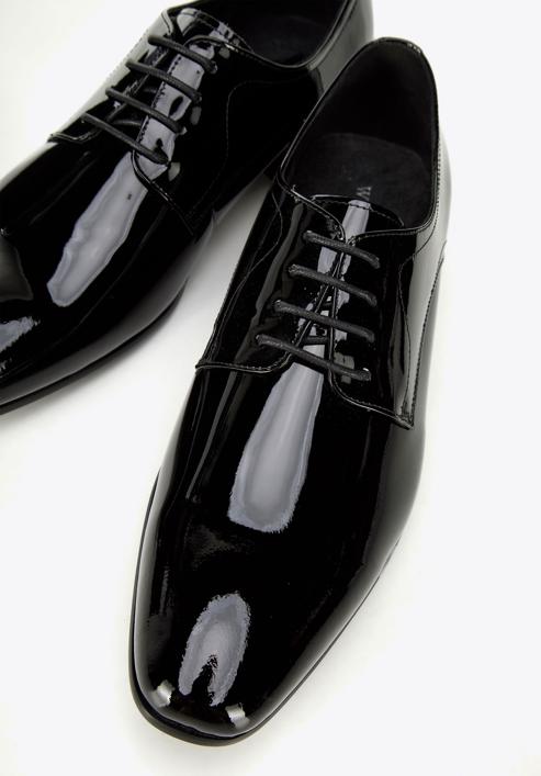 Férfi derby szabású fényes lakkbőr cipő, fekete, 98-M-704-1L-40, Fénykép 8