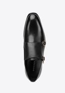 Férfi dupla monk szabású bőrcipő kerek csatokkal, fekete, 98-M-712-1-43, Fénykép 5