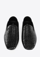 Férfi fonott bőr lords cipő, fekete, 96-M-514-4-44, Fénykép 2