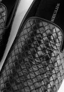 Férfi fonott bőr lords cipő, fekete, 96-M-514-1-42, Fénykép 8