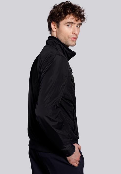 Férfi Harrington kabát, fekete, 92-9N-451-1-M, Fénykép 4
