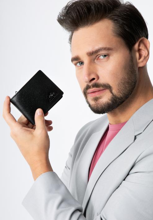 Férfi kisméretű minimalista bőr pénztárca, fekete, 14-1-930-1, Fénykép 15
