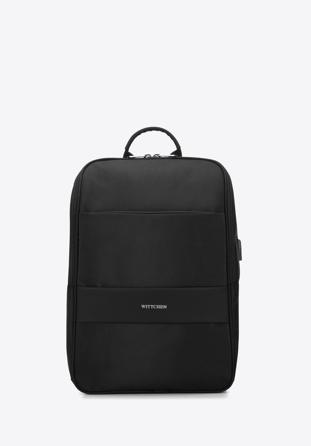 Férfi laptop hátizsák lekerekített füllel, 15,6”-es laptop számára, fekete, 94-3P-203-1, Fénykép 1