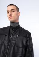 Férfi műbőr kabát, fekete, 97-9P-150-1-S, Fénykép 18