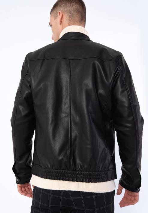 Férfi műbőr kabát, fekete, 97-9P-153-1-XL, Fénykép 18