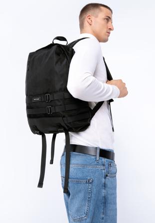 Férfi multifunkcionális hátizsák elülső pántokkal, fekete, 56-3S-801-10, Fénykép 1