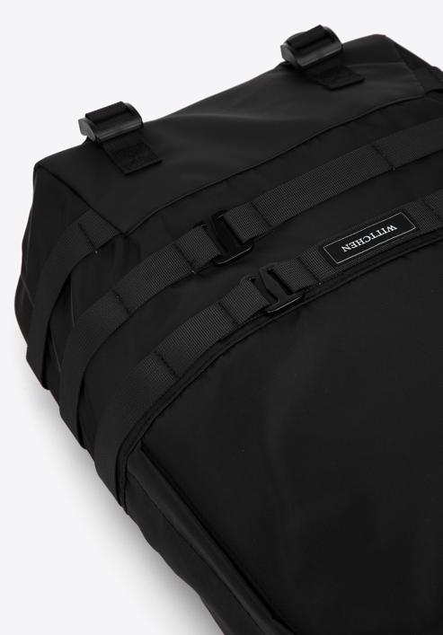 Férfi multifunkcionális hátizsák elülső pántokkal, fekete, 56-3S-801-80, Fénykép 4