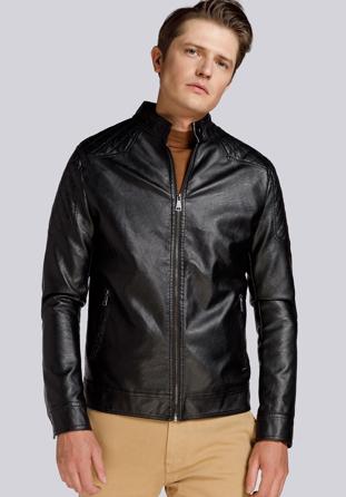 Férfi oversize steppelt kabát, fekete, 93-9P-106-1-XL, Fénykép 1