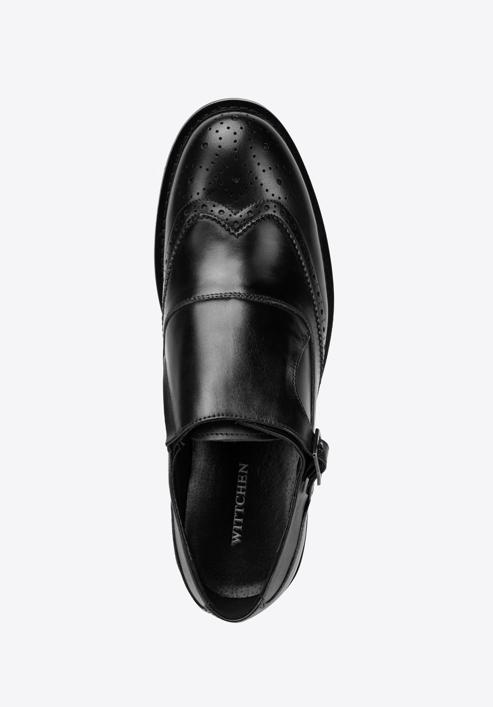 Férfi perforált bőr monk cipő, fekete, 98-M-714-4-43, Fénykép 5