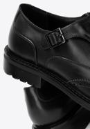 Férfi perforált bőr monk cipő, fekete, 98-M-714-4-45, Fénykép 8