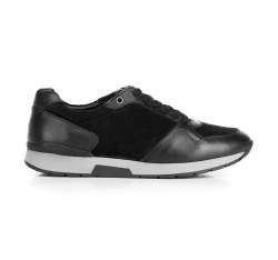 Férfi sneakers velúr- és szemes bőrből, fekete, 92-M-300-1-46, Fénykép 1