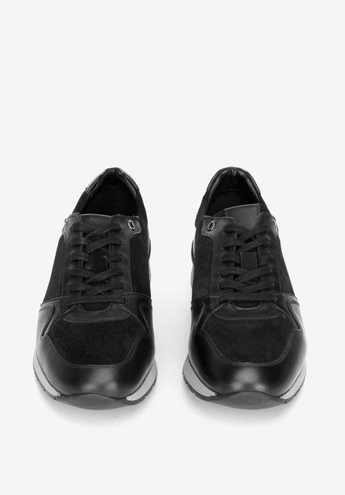 Férfi sneakers velúr- és szemes bőrből, fekete, 92-M-300-7-41, Fénykép 3