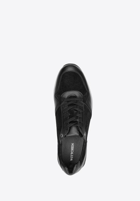 Férfi sneakers velúr- és szemes bőrből, fekete, 92-M-300-1-42, Fénykép 4