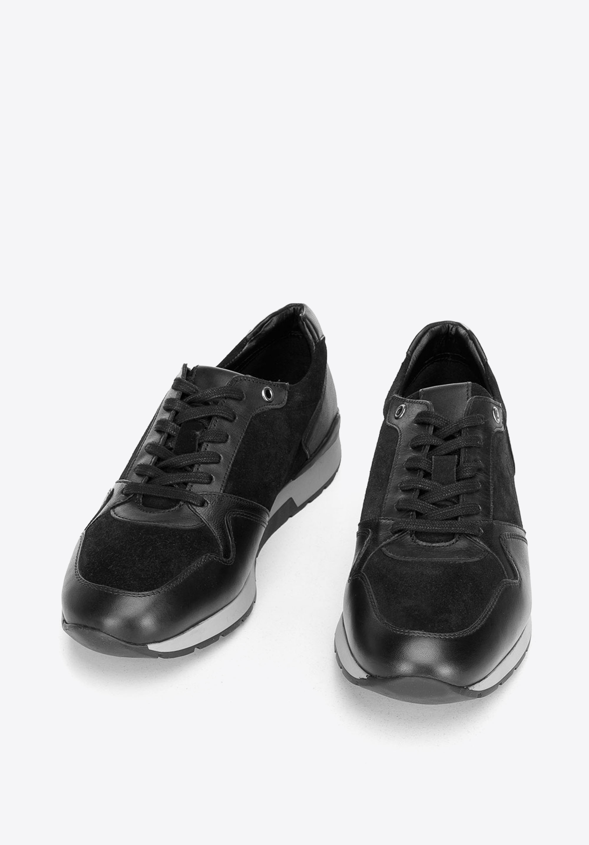 Férfi sneakers velúr- és szemes bőrből