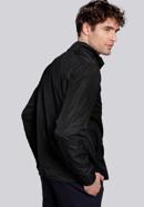 Férfi széldzseki kabát rejtett cipzárral, fekete, 92-9N-450-1-2XL, Fénykép 4