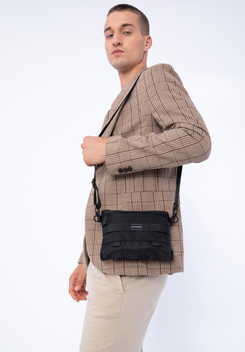 Férfi táska elülső pánttal, fekete, 56-3S-804-80, Fénykép 15