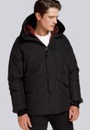 Férfi téli kabát dupla kapucnival, fekete, 93-9D-453-9-3XL, Fénykép 2