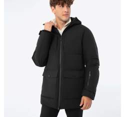 Férfi téli kabát zsebekkel, fekete, 93-9D-452-1-3XL, Fénykép 1