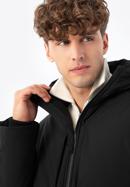 Férfi téli kabát zsebekkel, fekete, 93-9D-452-1-L, Fénykép 7