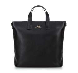 Fogantyús női bőr táska, fekete, 93-4-118-1, Fénykép 1