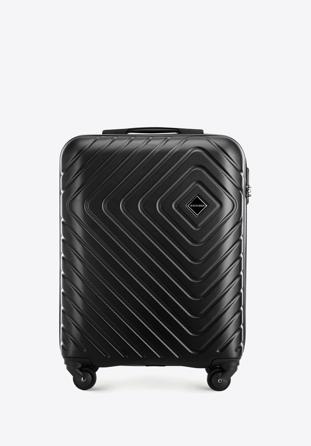Geometrikus kialakítású kabinbőrönd, fekete, 56-3A-751-11, Fénykép 1