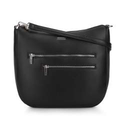 Erszényes táska cipzárral, fekete, 93-4Y-518-1, Fénykép 1