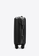 Kabinbőrönd ABS-ből átlós vonalakkal, fekete, 56-3A-741-30, Fénykép 2