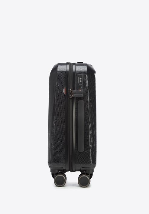Kabinbőrönd polikarbonát geometrikus mintával, fekete, 56-3P-121-36, Fénykép 2