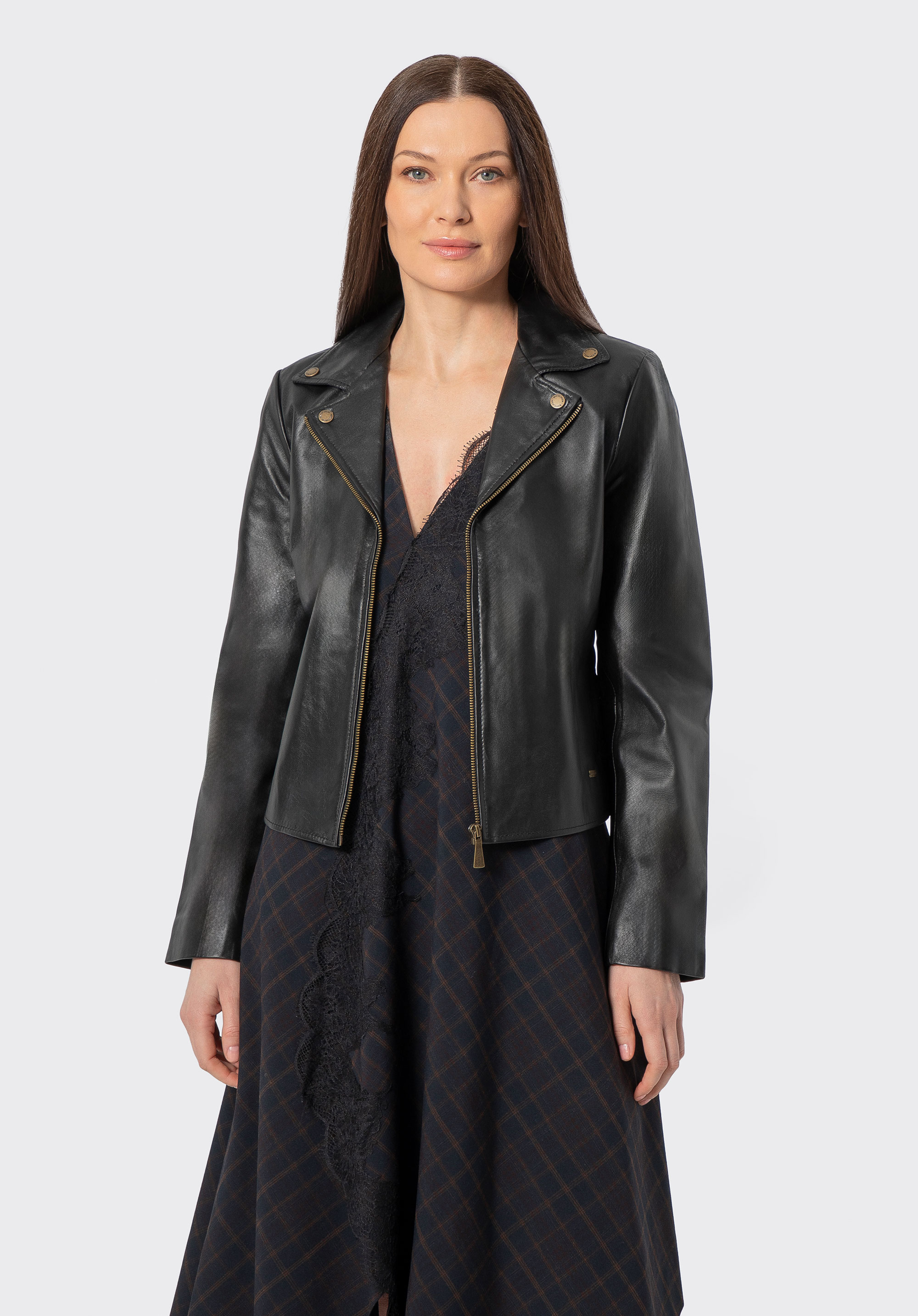 Karcsúsított báránybőr dzseki, fekete, 100-09-805-P-XL, Fénykép 1