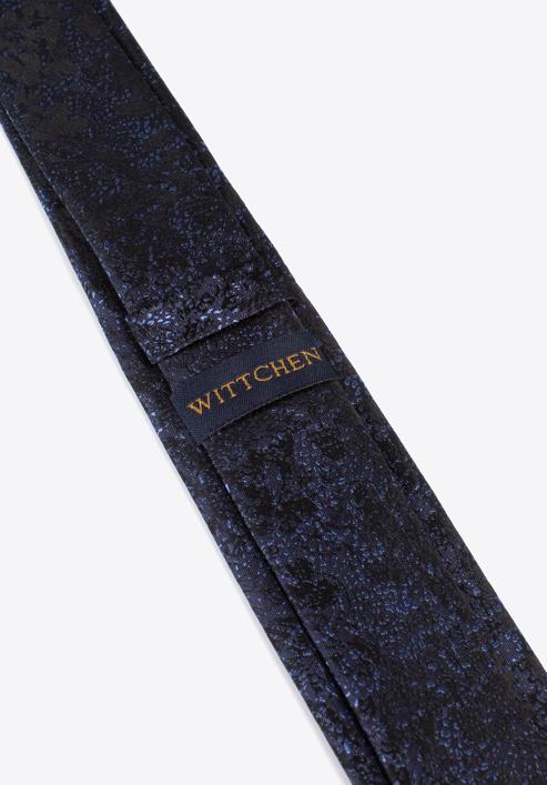 Mintás selyem nyakkendő, fekete kék, 97-7K-001-X14, Fénykép 4