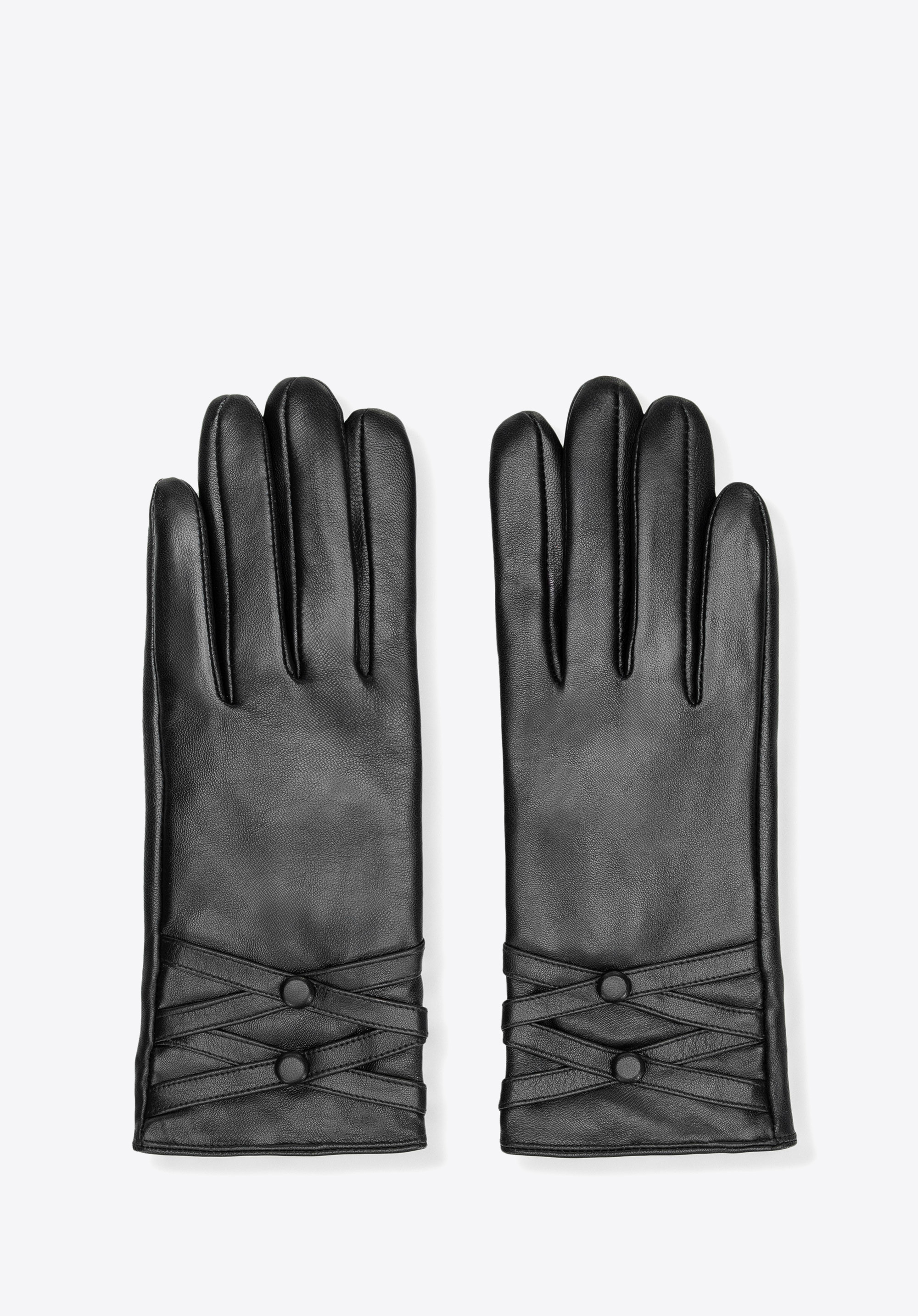 Női bélelt bőrkesztyű, fekete, 39-6A-054-1-XS, Fénykép 1