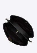 Kétrekeszes bőrtáska dekoratív csattal, fekete, 98-4E-614-9, Fénykép 4