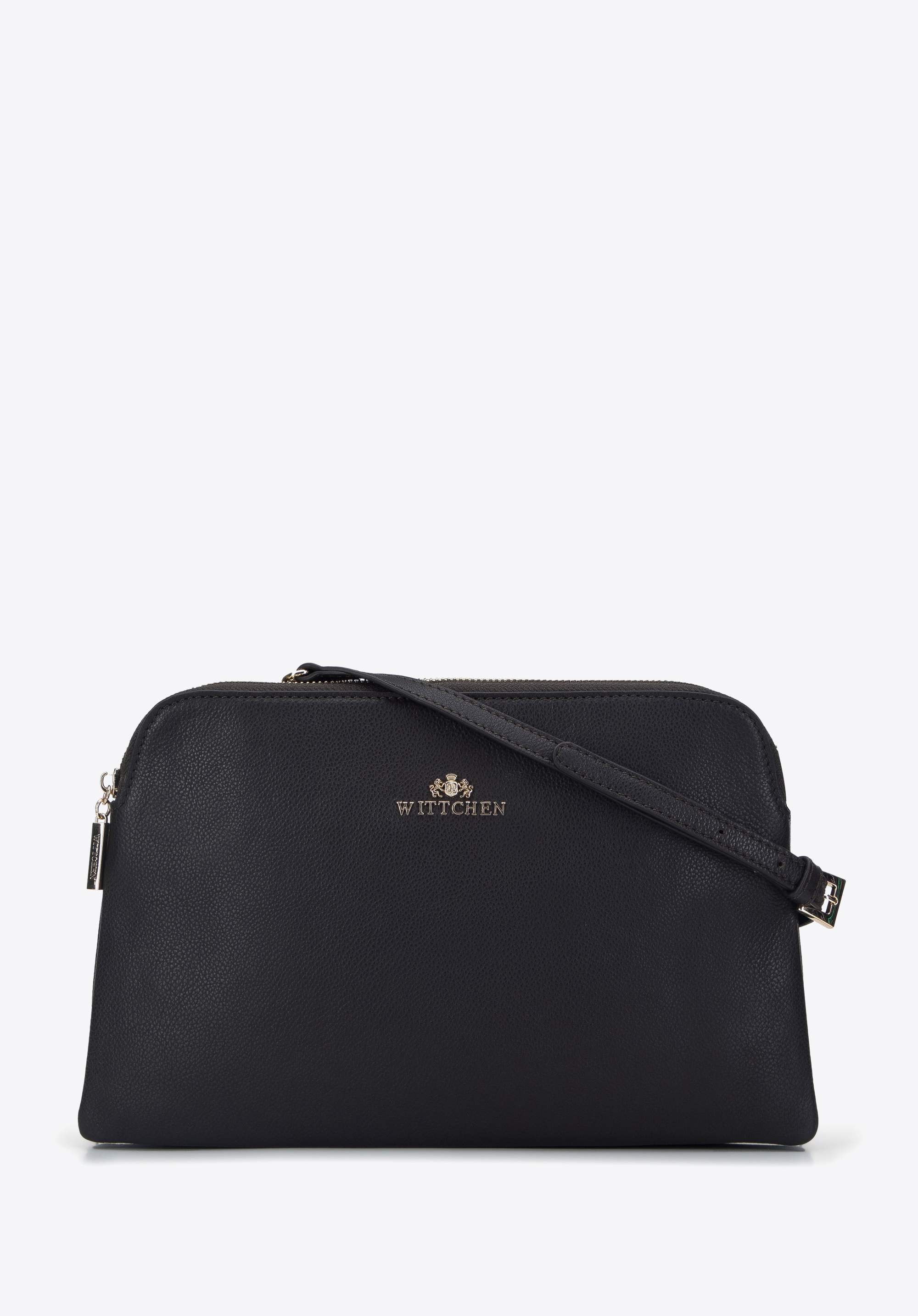 Kétrekeszes női bőr kistáska, fekete, 29-4E-010-9, Fénykép 1